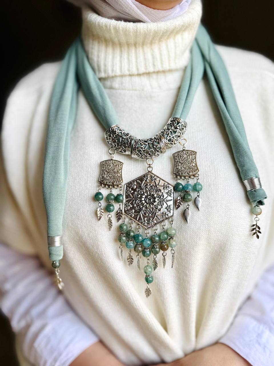 Renad Necklace Scarf - Cotton - Image 4