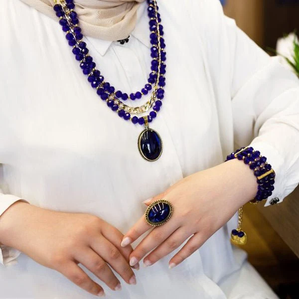 Rima Set - Crystal Stones And Agate pendant - Image 2