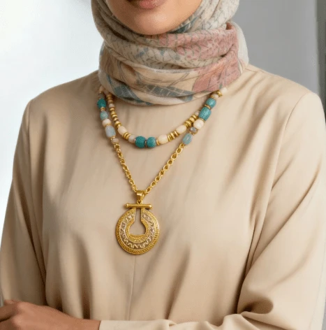 Ruqaya Necklace - Gold Plated - Image 3