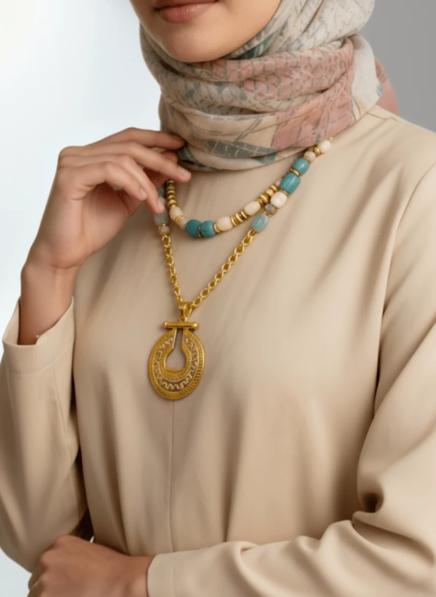 Ruqaya Necklace - Gold Plated - Image 5