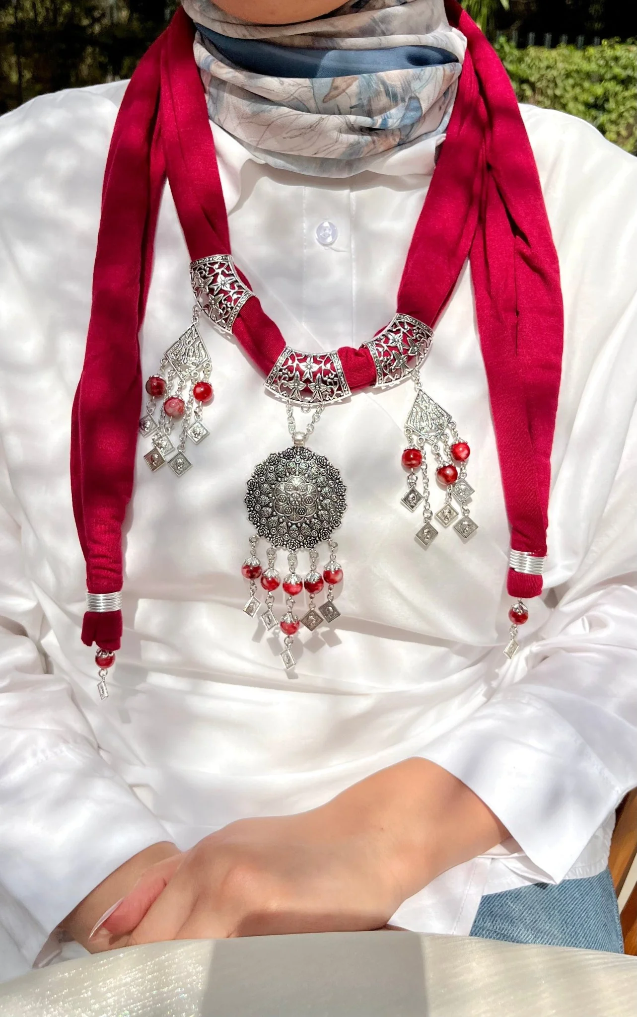 Safa Necklace Scarf - Cotton - Image 5