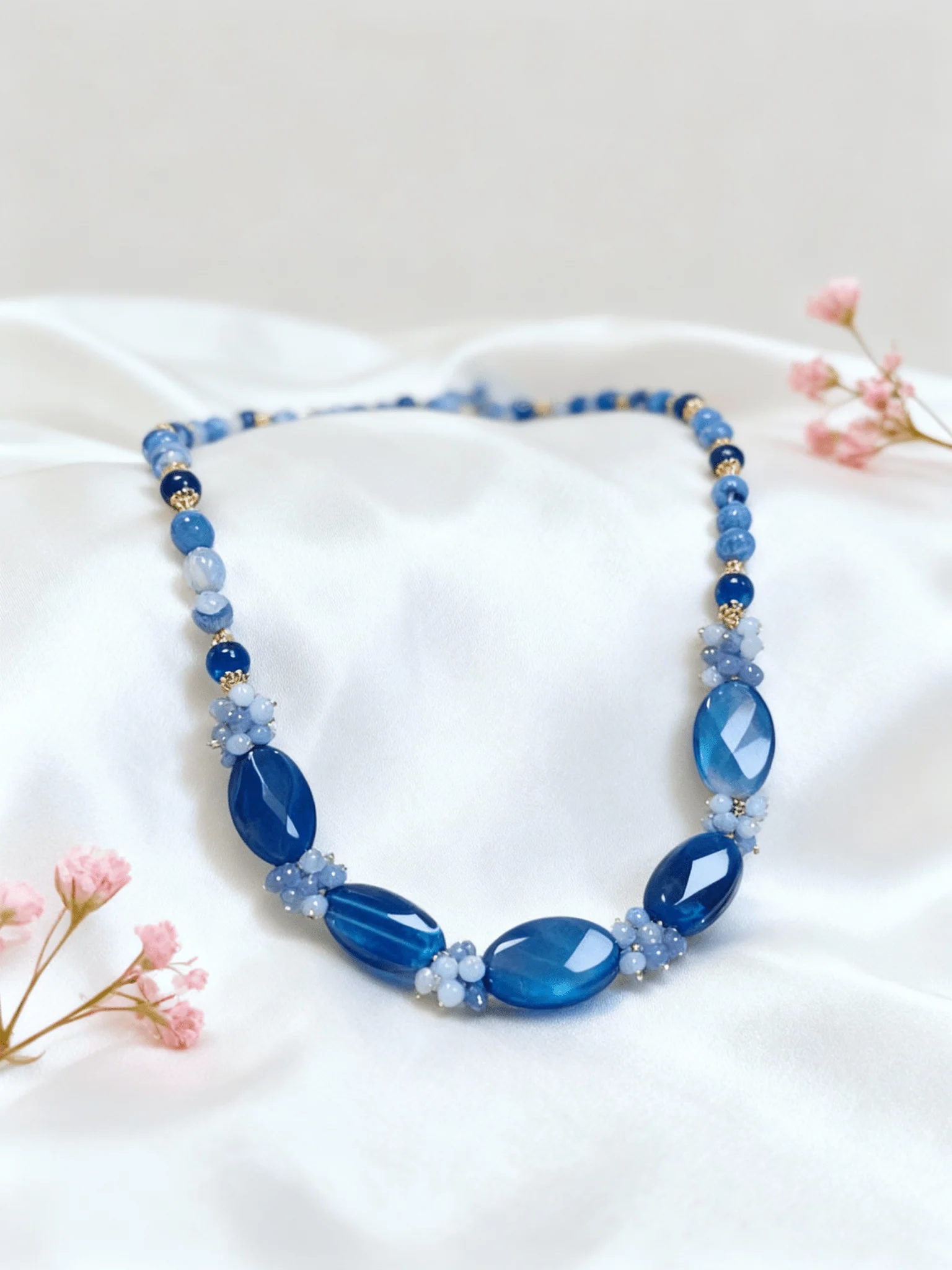 Sahar Blue Agate Stones Necklace - Image 4