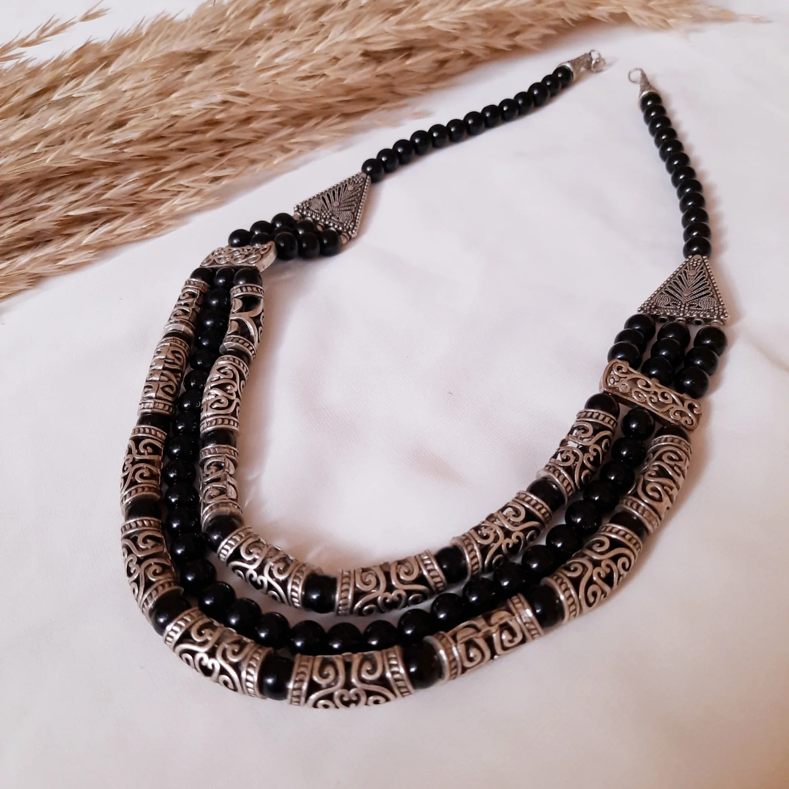 Salma Necklace - Black Agate - Image 2