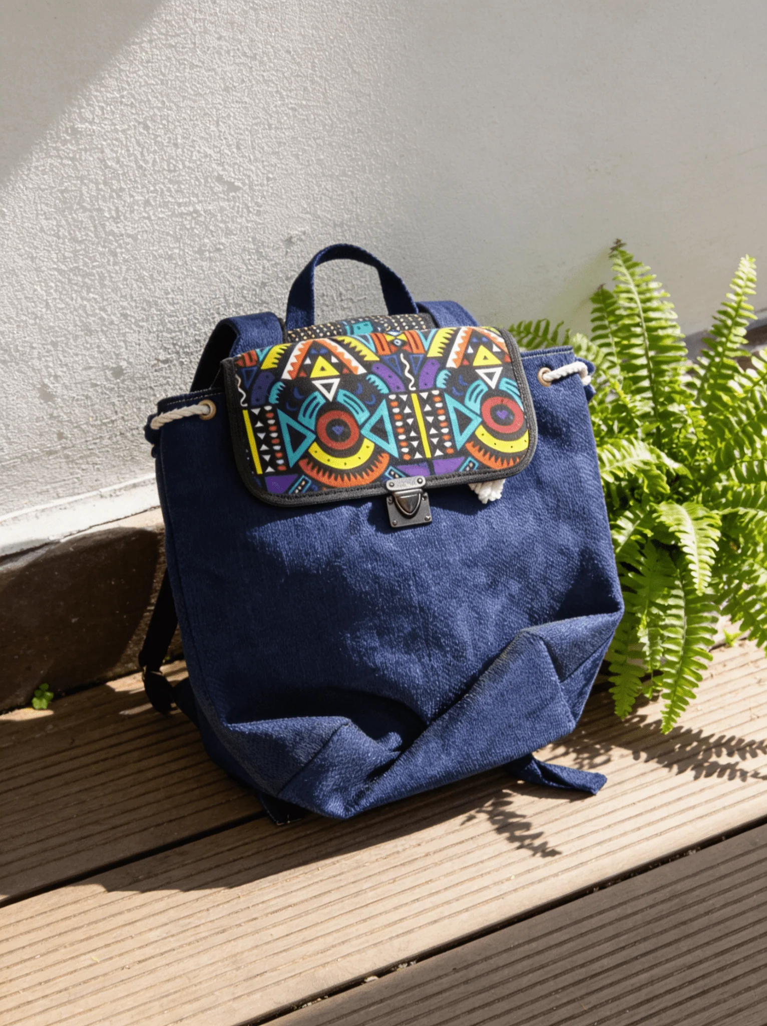 Sara Africa Bag - Linen Back pack - Image 3