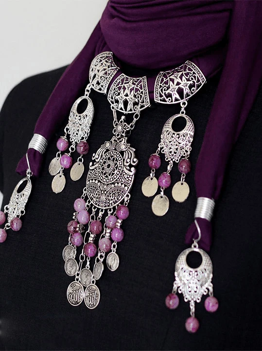 Sara Necklace Scarf - Purple - Image 4