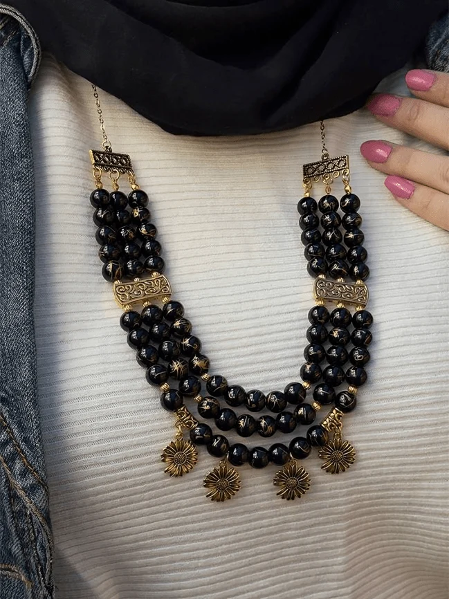 Sarah Simple Necklace - Agate Stones - Image 2
