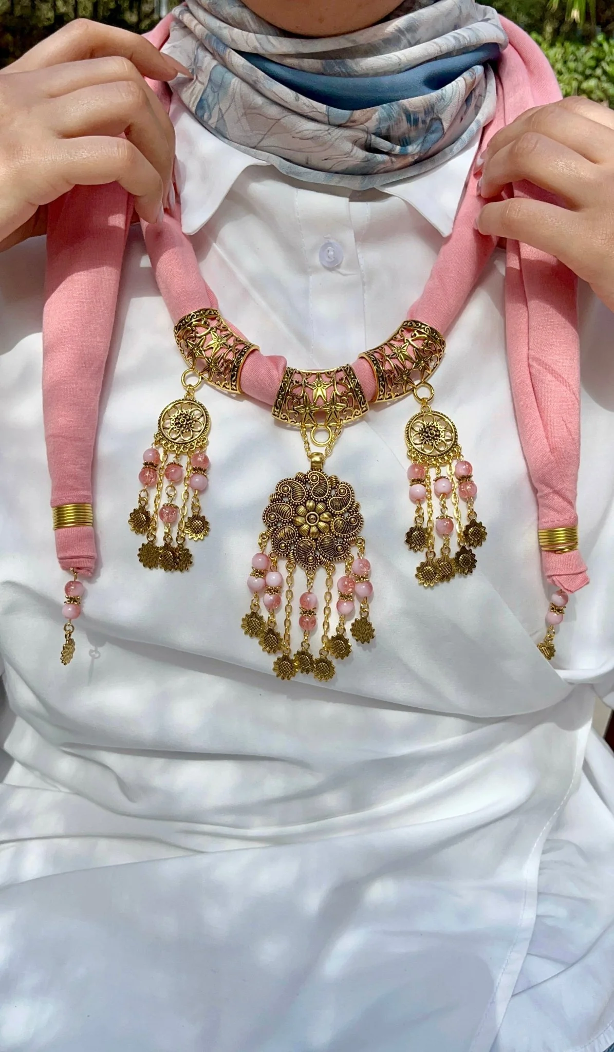 Shawq Necklace Scarf - Cotton