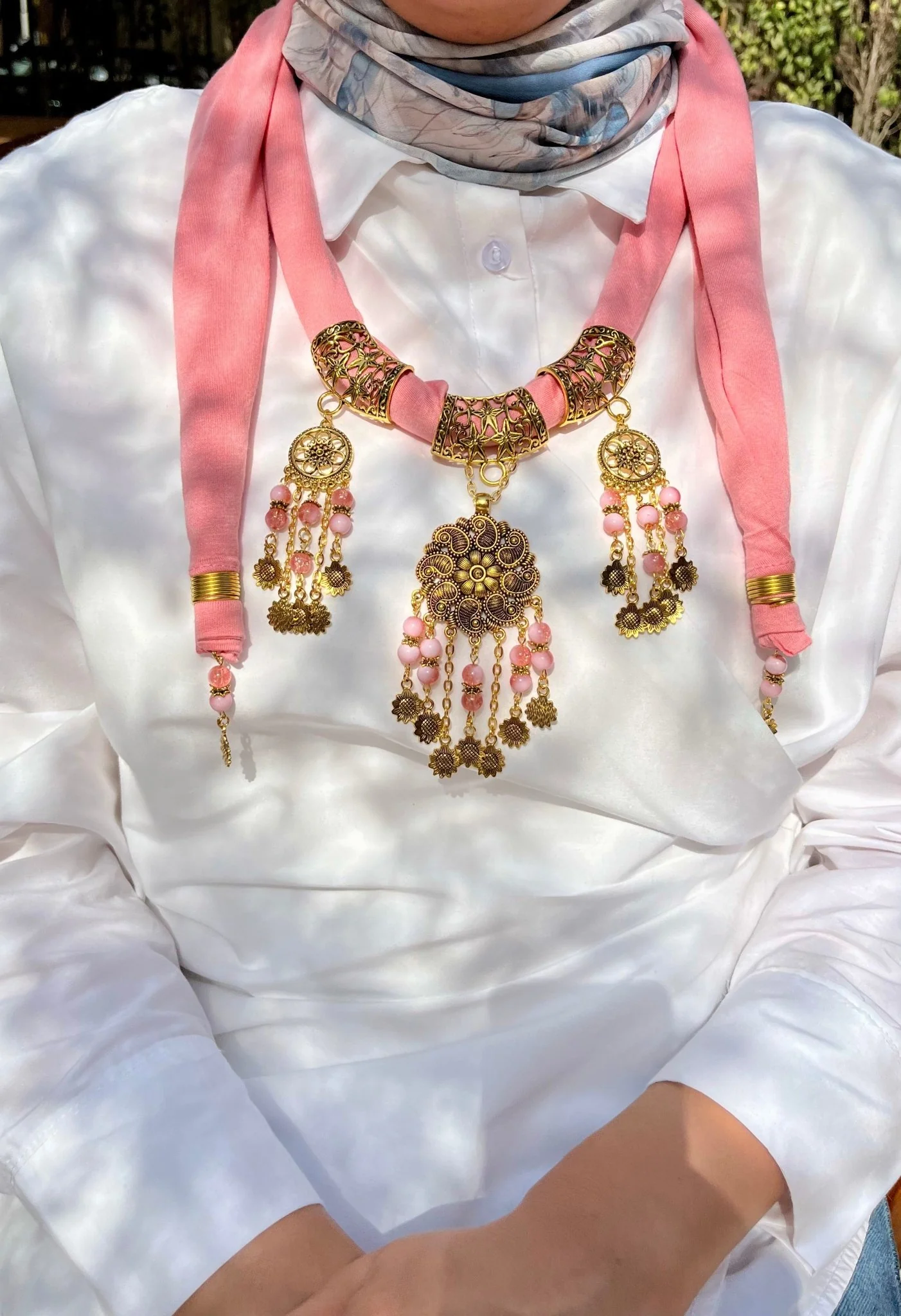 Shawq Necklace Scarf - Cotton - Image 10