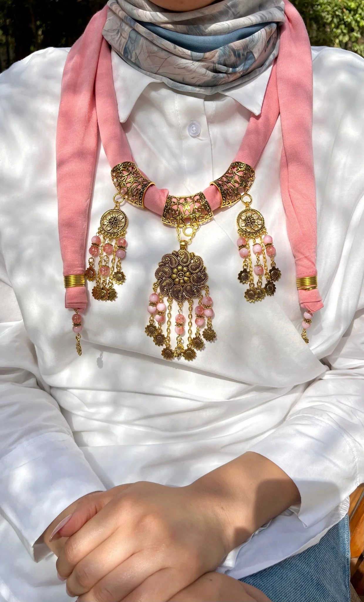 Shawq Necklace Scarf - Cotton - Image 8