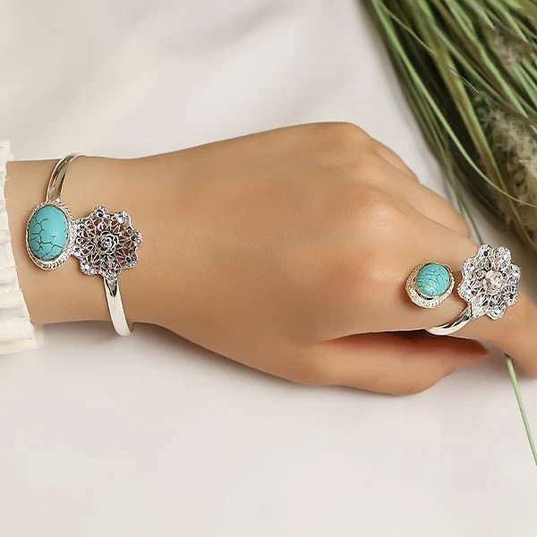 Silver Plated Flower Set - Image 3