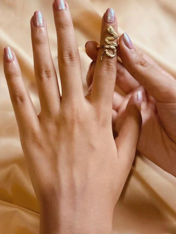 Snake Rough Ring - Stainless Steel - Image 4
