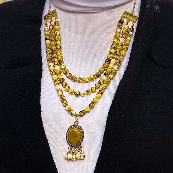 Soft Amber Necklace - Tourmaline Agate