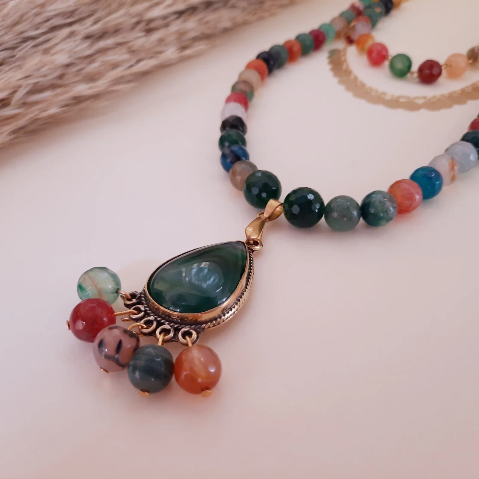 Sultana Nahid Necklace - Colorful Agate - Image 4