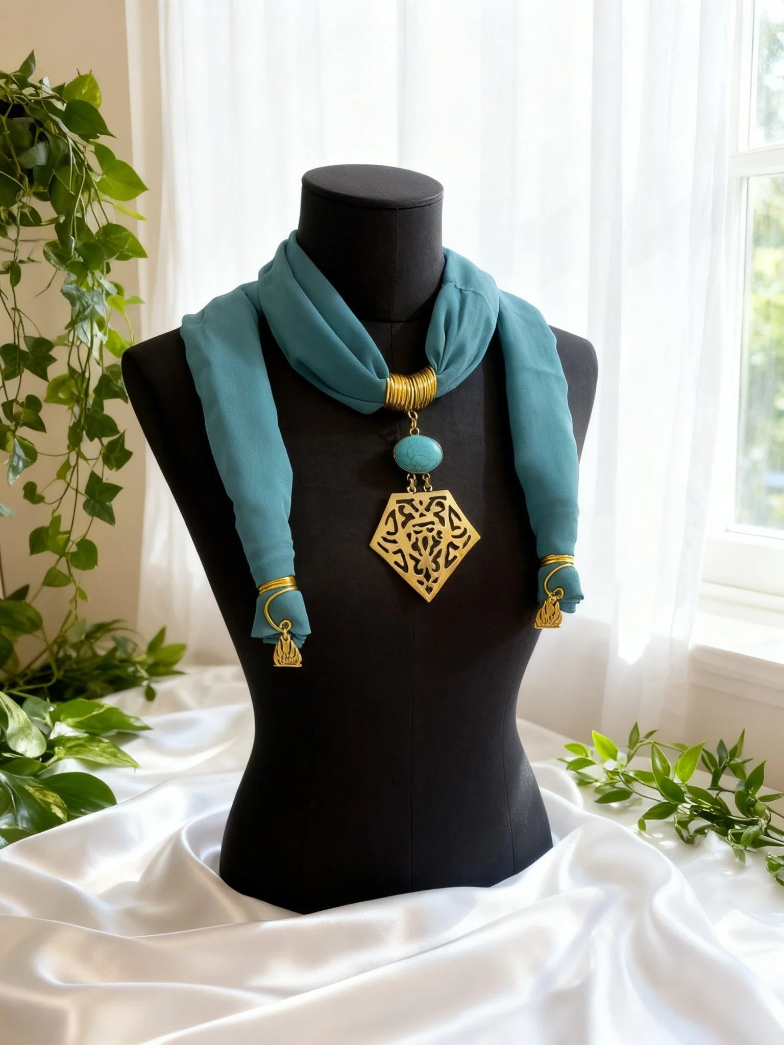 Suzan Necklace Scarf - Cotton - Image 3