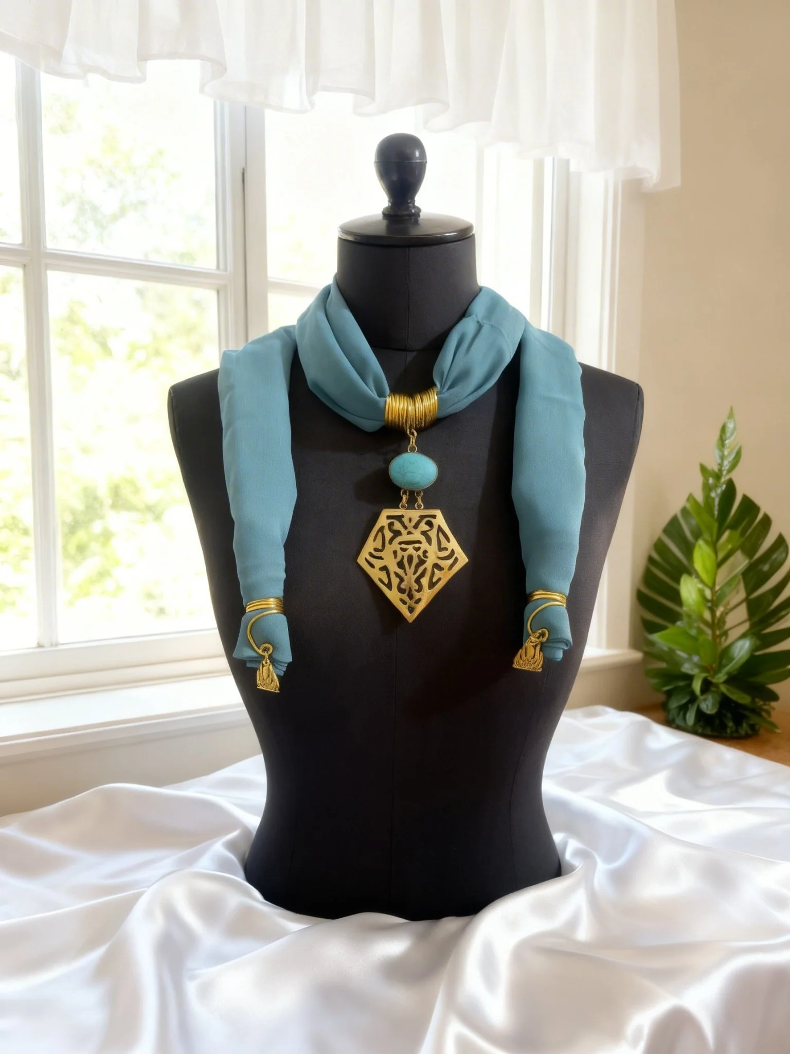 Suzan Necklace Scarf - Cotton - Image 5