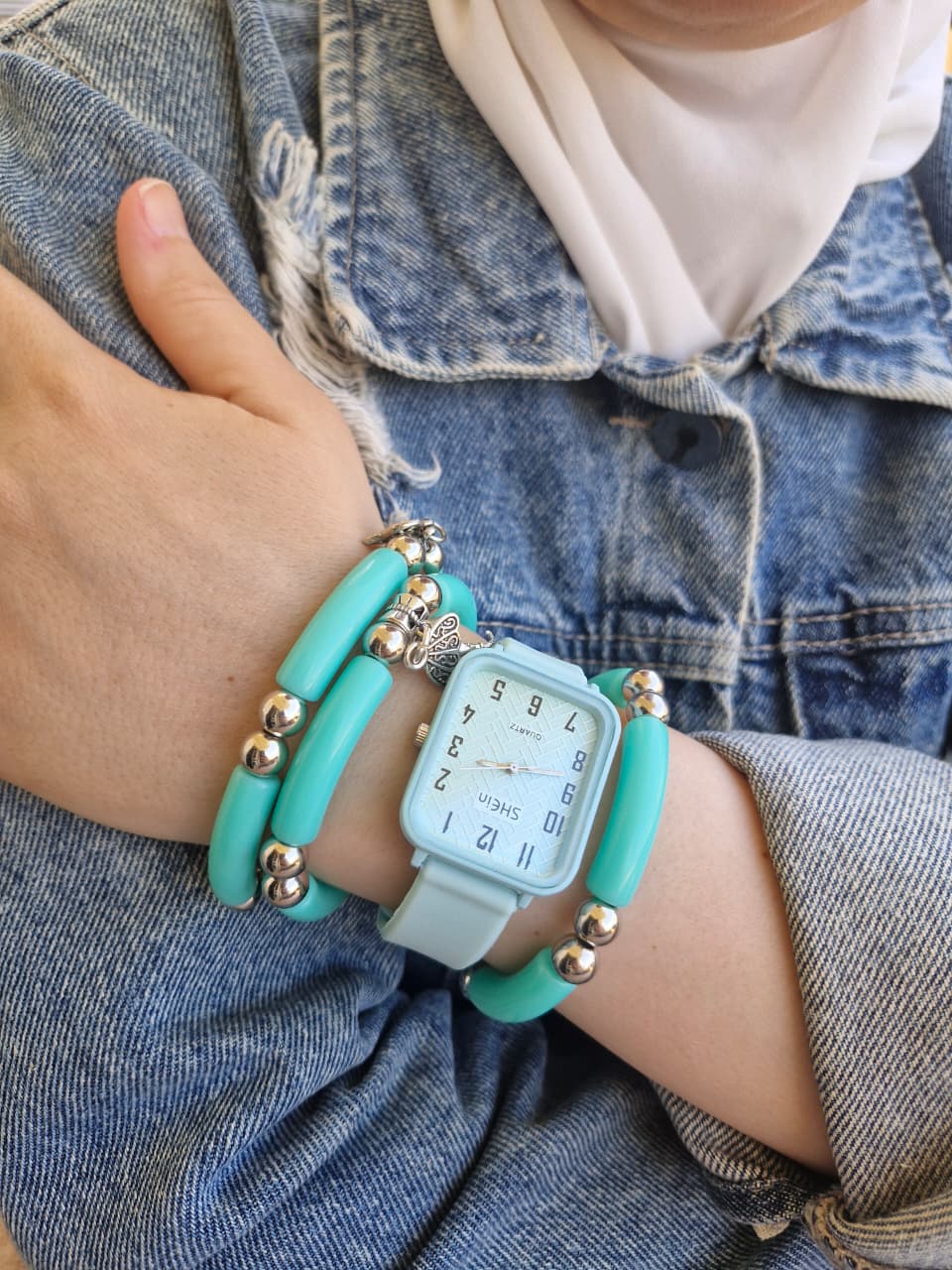 Talida Watch Set - Turquoise Acrylic - Image 2