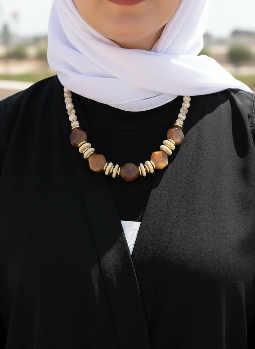 Tamara Necklace - Brown Stones - Image 2