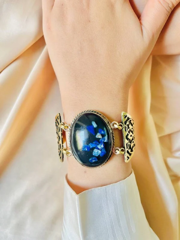 Traditional Arabian Set - Pure Copper with Navy Blue Agate - Image 4