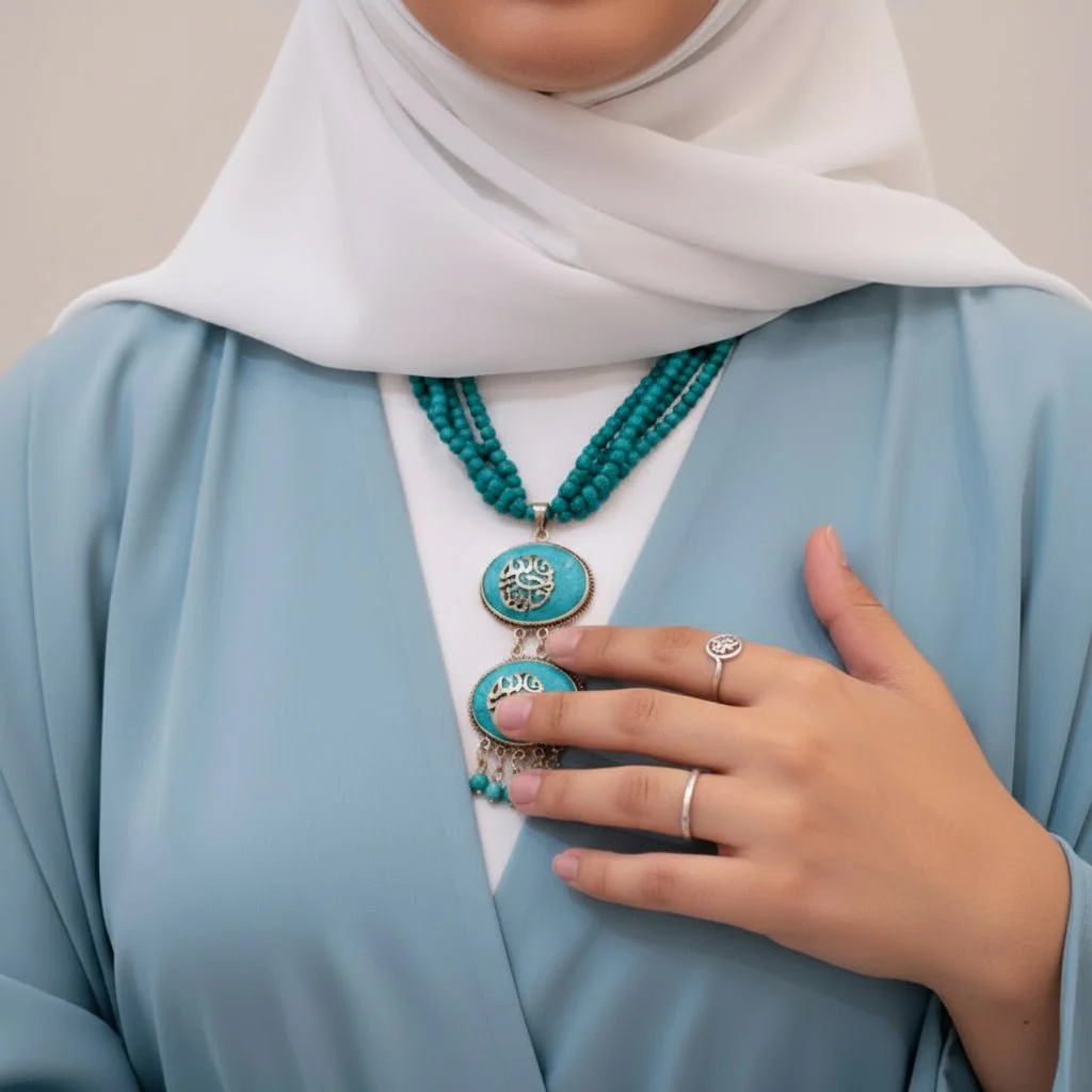Khayr Hafeza Turquoise Necklace - Image 2