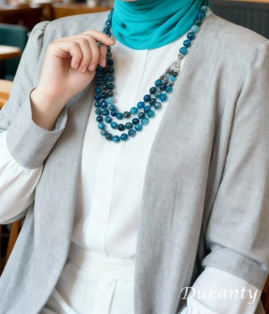 Vintage Necklace - Blue Agate - Image 3