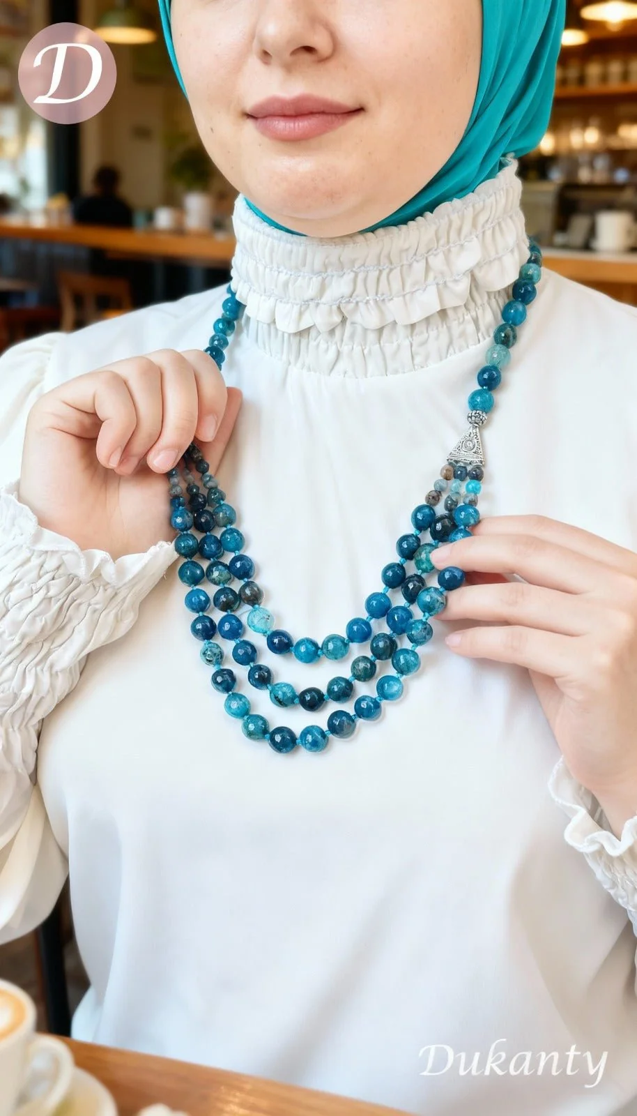 Vintage Necklace - Blue Agate - Image 4