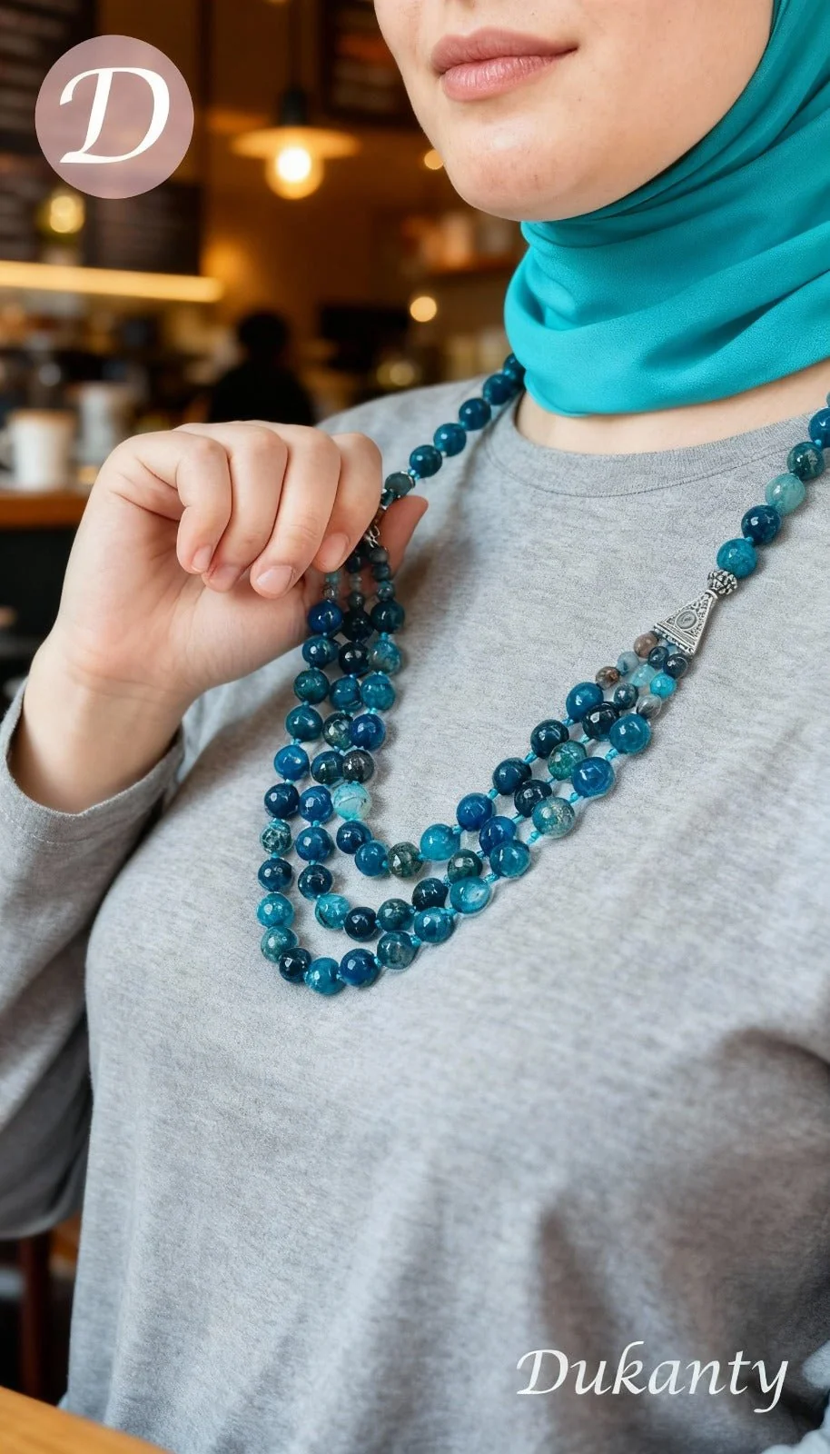 Vintage Necklace - Blue Agate - Image 5