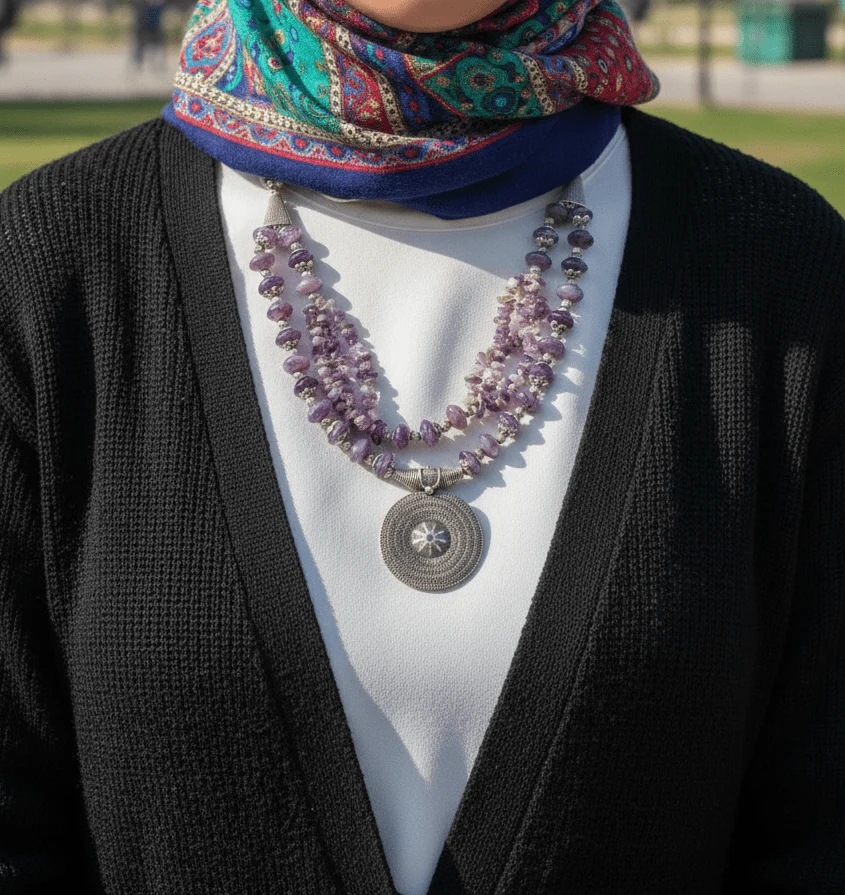 Violet Shinny Necklace