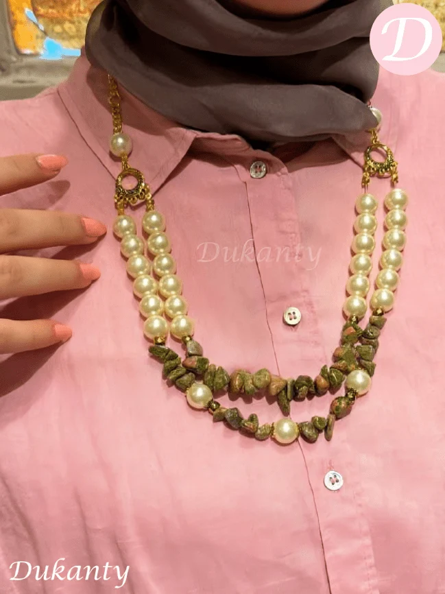 Walaa Necklace - Pearl Stones - Image 3