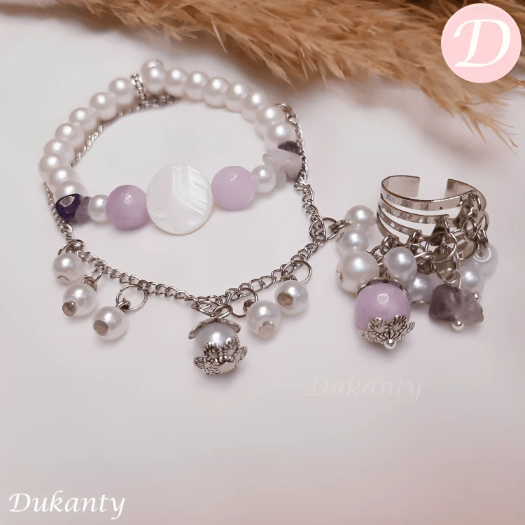 Yara Set - Pearl And Agate Stones - Image 3