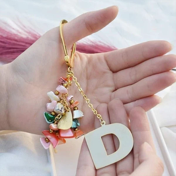 Your Letter Gold Plated Medal - Seashells  Stones