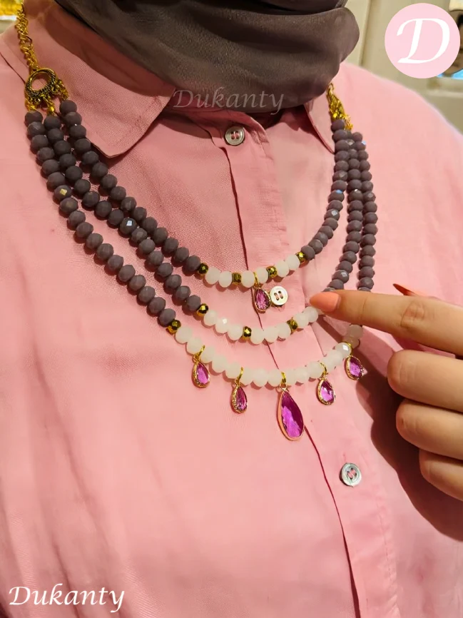 Zahra Necklace - Crystal Stones - Image 3