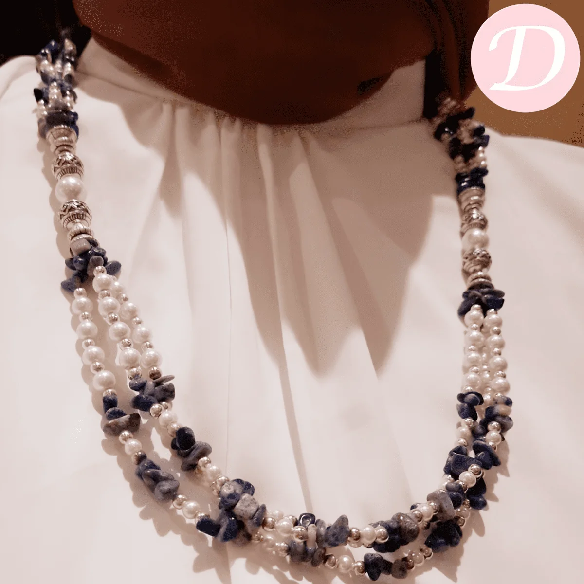 Zeina Necklace - Seashell and Pearl Stones - Image 3