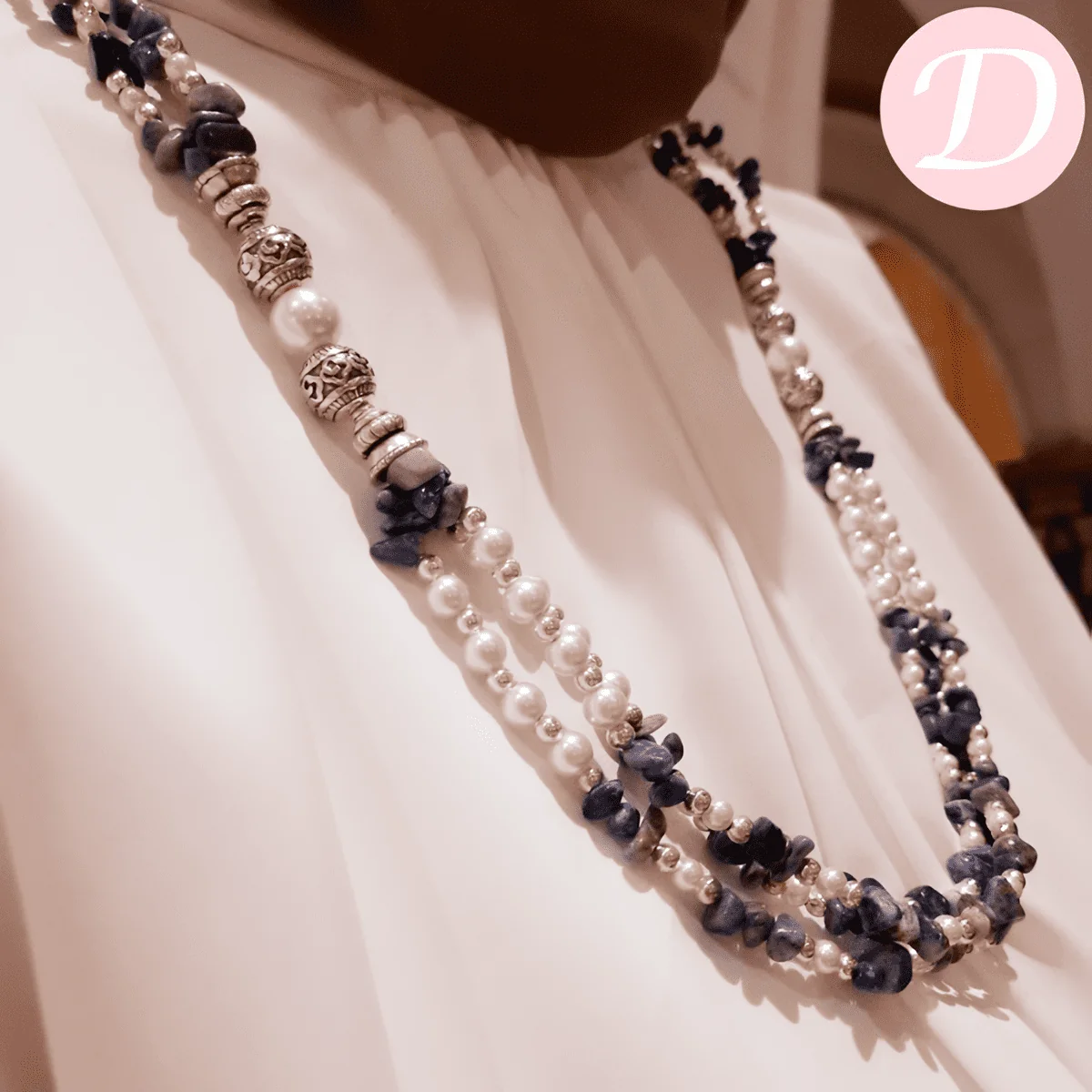 Zeina Necklace - Seashell and Pearl Stones - Image 4